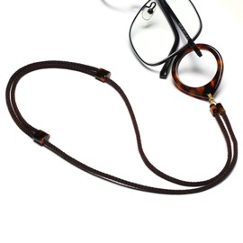 JOJOPANDA Eyeglass Holder Necklace Acrylic Eyeglass Loop Strap Sunglasses Holder Ring Chain Lanyard (Honey Brown Teardrop)