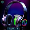 Kids Bluetooth Over Ear Headphones, Colorful LED Lights Headphones with
