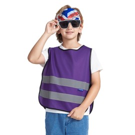 AYKRM Purple Hi Vis Vests for Kids 2-5 Year Kids High Visibility Reflective Vest purple High Vis Jacket for Kids