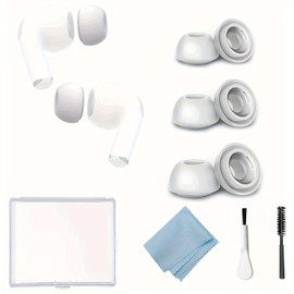 Replacement Ear Tips Ear Hooks for AirPods Pro Silicon Ear Buds Tips with Portable Storage Box Fit in The Case (3PCS White)