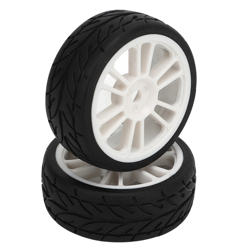 2PCS RC Racing Tire Plastic Wheel Hub and Rubber Tire