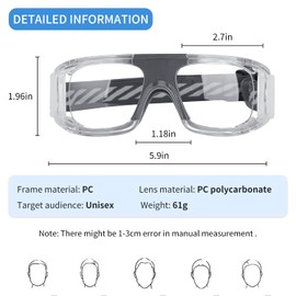 SooGree Sports Goggles Racquetball Glassess Basketball Football Soccer Racketball Goggles for Men & Women Safety Goggles Windproof Adjustable Strap