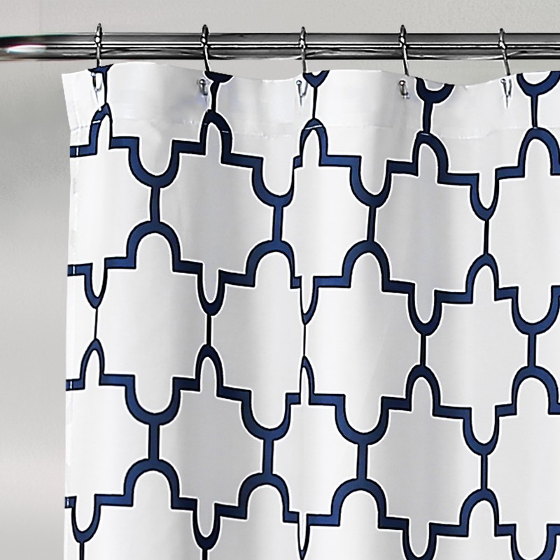 Lush Decor Navy Bellagio Fabric Shower Curtain, Bathroom Accessories (72"