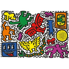 Clementoni - 39756 - Puzzle Colección Museos - Keith Haring - Puzzle De 1000 Piezas, Puzzle Cuadros De Arte, Desde 14 Años, Made In Italy