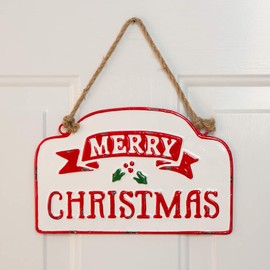 CTW Home Collection Merry Christmas Hanging Metal Wall Sign
