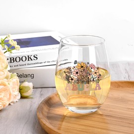 Futtumy Abuela Mothers Day Gifts, Abuela Stemless Wine Glass, Abuela Gifts, Regalos Para Abuela, Abuelita Gift for Grandma Grandmother Mothers Day Dia De Las Madres Christmas Birthday Anniversary