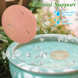 Bird Bath Copper Disk, Sturdy 1mm 99.9% Pure Copper Disk, Triple-Point Support Ensures Clean Water Year-Round, Fits Most Outdoor Birdbath Bowls (1)