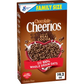 Chocolate Cheerios, Heart Healthy Gluten Free Breakfast Cereal, Made with Whole Grain Oats, Family Size, 19.2 oz
