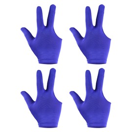 PATIKIL 3 Fingers Pool Gloves 4pcs Billiard Gloves Left and Right Hand Show Gloves Pool Cue Gloves for Shooter Carrom Pool Snooker Cue Sports Blue