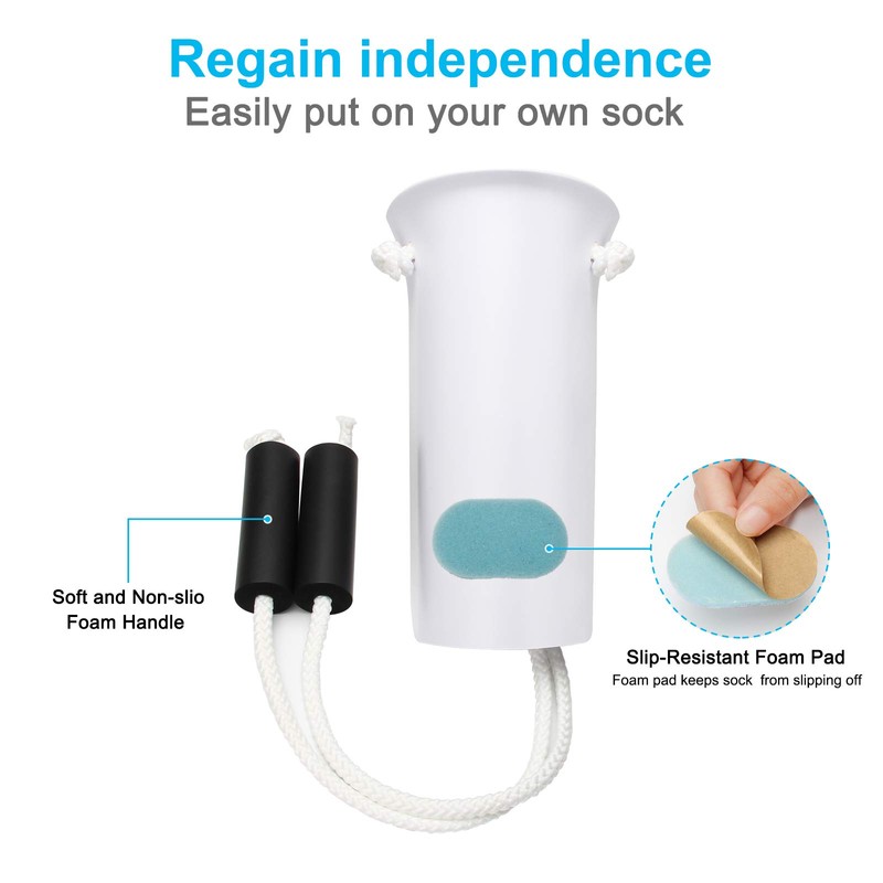 AHIER Sock Aid, Flexible Sock Aid Kit with Shoe Horn,