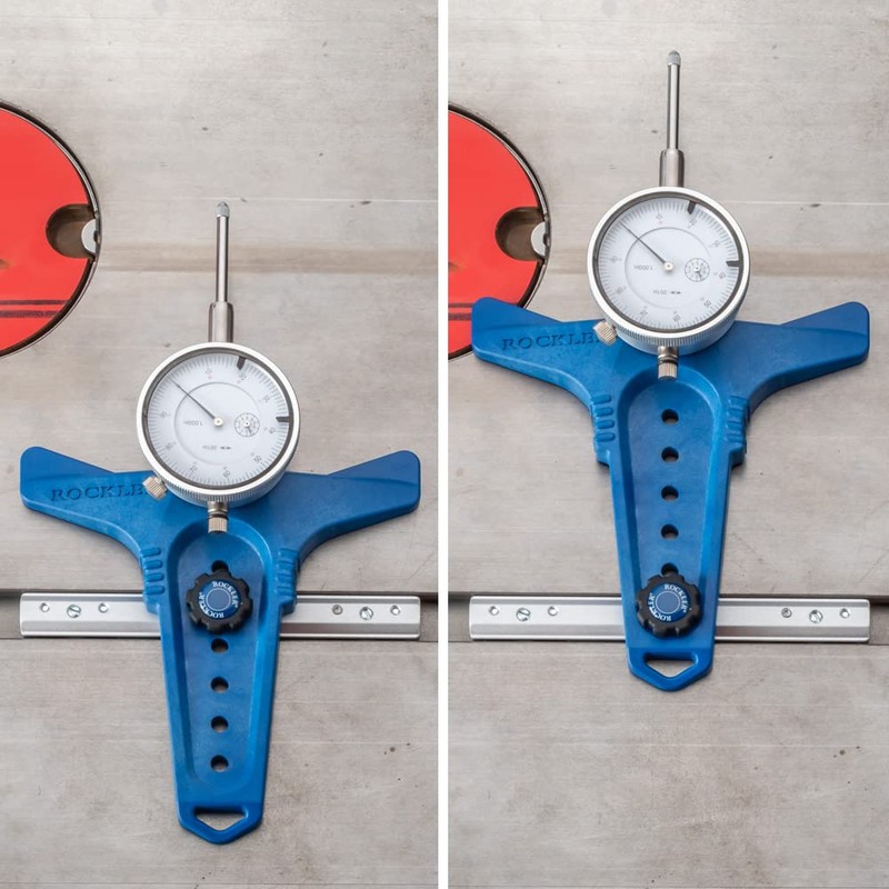 Rockler Table Saw Alignment Gauge - Precision Dial Indicator Table