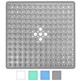 WIMAHA Square Shower Mats, 53 x 53 cm, Non-Slip Bath Mats, Anti-Mould Bath Mats with Suction Cup, Safety Bathroom Mat, Machine Washable Bath Mat