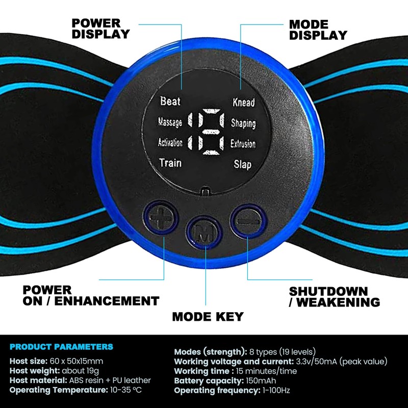 PLENO 8Pcs Pad for Whole Body Massager, Pad Only (Host