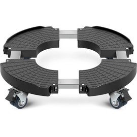 VANCASTLE Plant Caddy with Lockable Wheels Heavy Duty 450lbs Capacity, 15-22 Inch Adjustable Plant Stand with Wheels Rolling base, Plant Dolly for Flower Pot Mover Indoor Outdoor, Black, 1 Pack