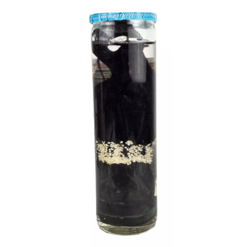 CEB 4 Veladoras Santa Muerte Negra De Gel Prep