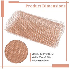 BENECREAT - Tela de malla para pájaros, velo de novia, tela de malla para decoración de bodas, decoración de sombreros, Camello, 3.28 Yards x 10inch