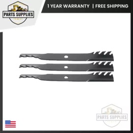 Aftermarket M87622 AM100538 3pcs Toothed Mulching Blade Fits John Deere F1145 160 260 261