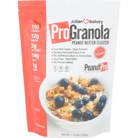 Julian Bakery Peanut Butter Cluster ProGranola, Low Carbs, Gluten Free, 1.16 LB (Pack Of 12)