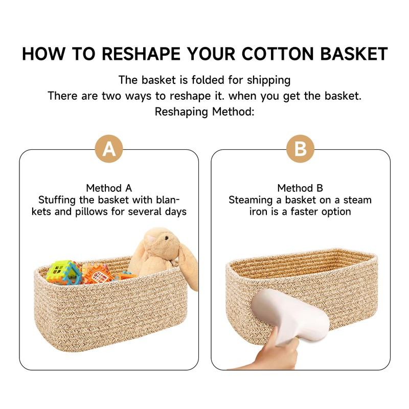 MiniArk Small Storage Baskets for Organizing | Closet Organizer Bins