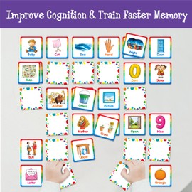 Memory Matching Game, 72 PCS Sight Words Matching Cards for Kids, 36 Pairs Memory Cards, Educational Toy for Children to Learn Sight Words 5+ Years Old