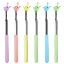 Azureal 6PCS Pointer Finger Stick, Extendable Colorful Finger Pointer Stick, Mini Retractable Teacher Pointer for Presentation, Whiteboard, Blackboard, Classroom Supplies(5 Color)