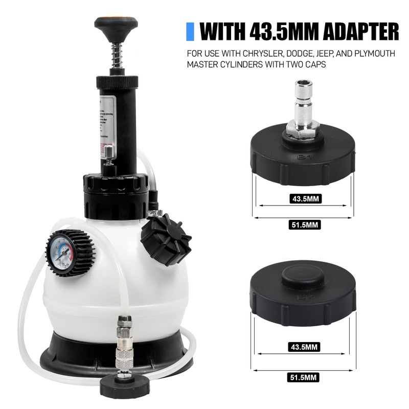 SMOTIVEPRO 2L Manual Brake Bleeder Fluid Pump, One Man Professional