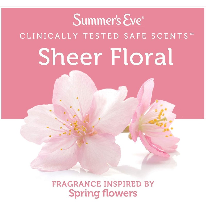 Summer's Eve Cleansing Cloths for Sensitive Skin, Sheer Floral, 32