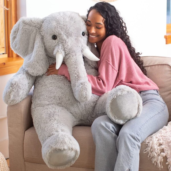 Vermont Teddy Bear Giant Elephant Stuffed Animal - Giant Stuffed Animals, 4 Foot, 48", 4 FT