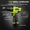 POWKITS Cordless Drill: 12V Power Drill Set with Lithium Battery,