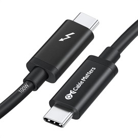 Cable Matters [Intel Certified] 20Gbps Thunderbolt 3 Cable - 6.6ft, USB-C Thunderbolt Cable, Supports 100W Charging, 8K Video, and Data Transfer, Black