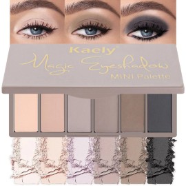 evpct 6 Color Mini Eyeshadow Makeup Palette for Natural Nude Smoky Matte Looks,