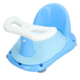 Baby Bathtub Seat Plastic Detachable Foldable Toddler Shower Chair Stable Skid Resistant Infant Bath Seat for Home Blue