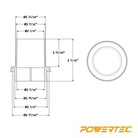 POWERTEC 70191 Screw End Quick Coupler for 2-1/2â Hose â Left-Hand Threaded Adapter, 2-1/4 x 2-1/2", Black
