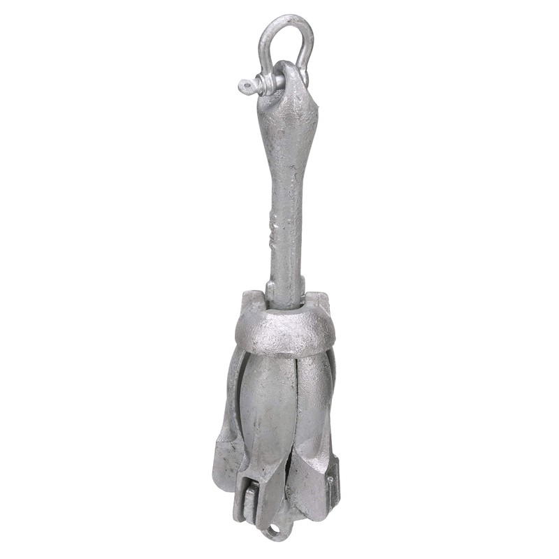 Attwood 11966-1 Grapnel Folding Anchor, Malleable Iron, Galvanized, Folds for