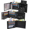 Fa.Volme® #VO11 Men's Genuine Leather Wallet, Landscape Format Black