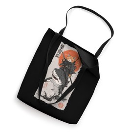 Epic Ninja Cat Riding Shark Funny Japanese Ukiyo-e Art Tote Bag