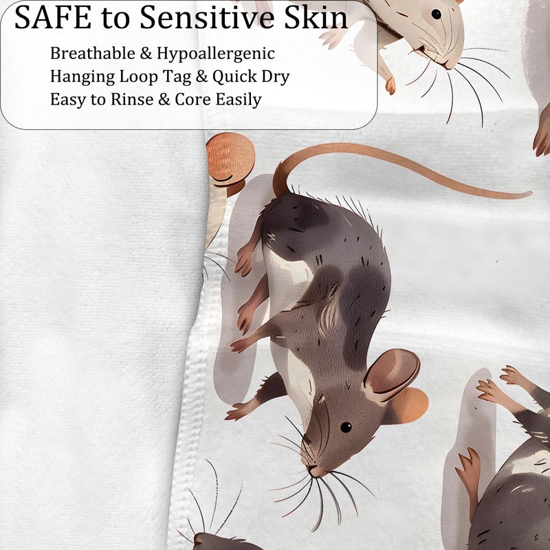 ainori Cute Mouse 2 Pack Hand Towels, 14.5x28 Inch Towel