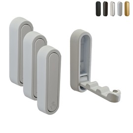 ShinYue Foldable Wall Hooks Heavy Duty - Zinc Alloy Hidden Handle with Anchors/Screws, Space-Saving for Bathroom, Kitchen, Closet, 33lb Capacity, Wall Mounted (White, Count, 4)