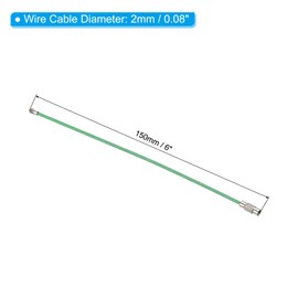 PATIKIL 6" Wire Keychain Cable, 12 Pcs Stainless Steel Key Ring Cable Large Key Ring Keychain Loop Luggage Tags Loops for Hanging Luggage Tags, Keyrings, Cards, Green