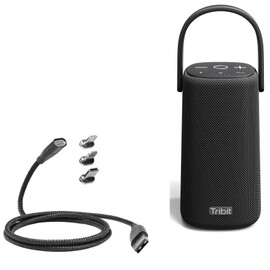 BoxWave Cable Compatible with Tribit StormBox - MagnetoSnap PD AllCharge Cable (100W), Magnet Charging Braided USB Type-C Micro - Jet Black