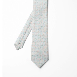 Lunarable Men's Tie, Rhombus Squares Tile, Necktie, 3.7", Mint Green Peach