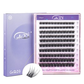 GAQQI Lash Clusters, Wispy Cluster Eyelash Extensions C Curl Cluster Lashes, Eyelash Clusters 10-16mm Mixed Length, Natural Looking 120PCS Diy Individual Lashes at Home(GQ03, C Curl, MIX10-16mm)