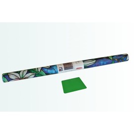 PROTINT WINDOWS Designer Orchid Decorative Stained Glass Window Film, Self Static Adhesive Cling, 35.5 inches by 72 inches