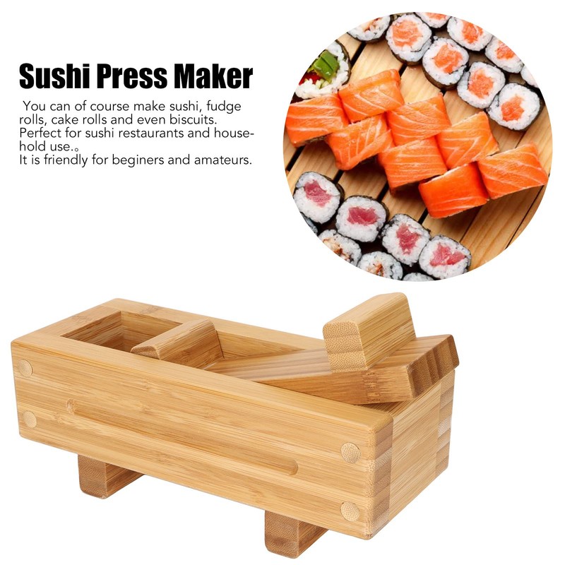 Wooden Sushi Press, DIY Rectangular Odorless Portable Rice Box Rectangular