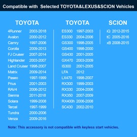 Ignition Switch for Toyota Camry, Corolla, RAV4, Sienna, Highlander, 4Runner Tundra, Avalon, Venza, FJ Cruiser, Solara, Lexus RX300, RX330, ES300, ES330, Scion iQ, tC, xB, replace 8445012200, 201-1792