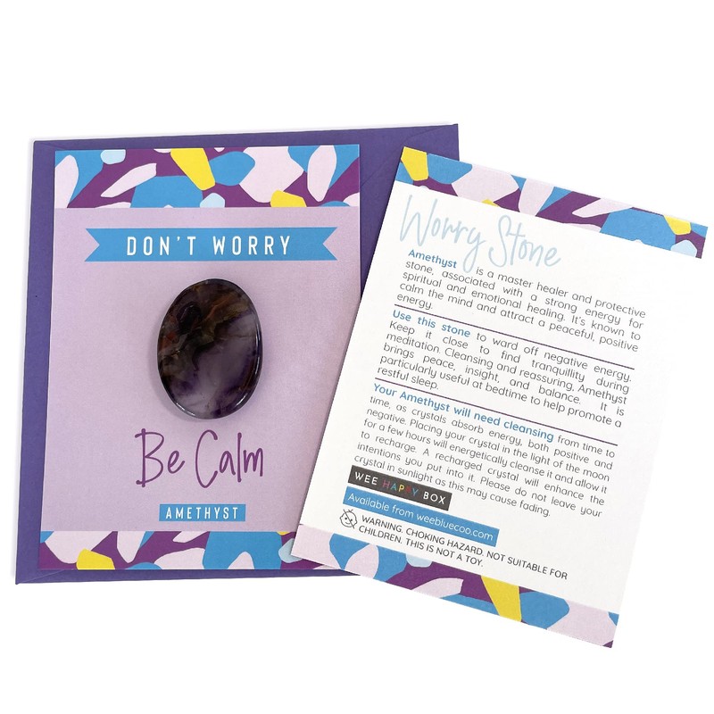 Amethyst Crystal Worry Stone Stress Relief Gift Birthday Anniversary Xmas