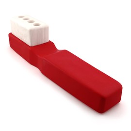 Kwirkworks Shatterproof Toothbrush Holder – Fun Giant Toothbrush-Shaped Design for Kids – 4-Slot Stand for Toothbrushes, Pens, or Pencils – Durable PVC with Drainage Hole for Clean & Hygienic Storage