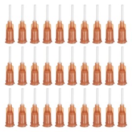 PATIKIL 15G Plastic Dispensing Needles, 30 Pcs Blunt Tips Luer Lock Glue Needle Tube with PP Flexible Tips for Liquid Glue Inks Industry Experiment, Orange