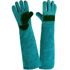UNIBIZ Pet Gloves Bite Prevention Dogs Cats Long 23.6 inches (60 cm) Fingertips Pet Gloves Bite Prevention (Blue 23.6 inches (60 cm))