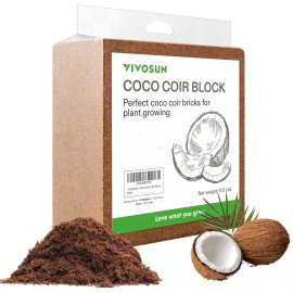 VIVOSUN 11 lbs 5000G Coco Coir Brick,100% Natural Organic Coconut PH Balance